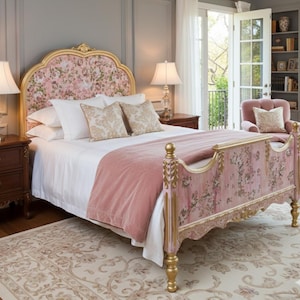 SOLD! Beautiful, one-of-a-kind hand painted French Antique Louis XVI twin headboard.