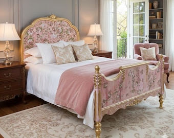 SOLD! Beautiful, one-of-a-kind hand painted French Antique Louis XVI twin headboard.