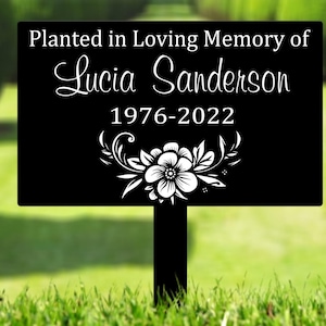 Custom Tree Memorial Plaque Stake with Stake, Metal Garden Sign, Tree Plaque Marker, Personalized Memorial Tree Sign