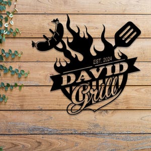 Benutzerdefiniertes BBQ Zone Wandschild mit LED-Licht, personalisiertes Metallbar und Grillschild, Außenküche BBQ Dekor
