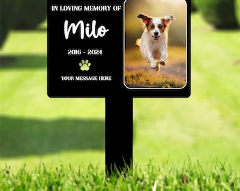 Personalized Photo Dog Loss Memorial Stake, Custom Pet Grave Marker, Dog Remembrance Decor, Photo Tribute Plaque for Pet Memorials