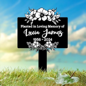 Custom Memorial Tree Sign With Stake, Metal Tree Marker, Personalized Garden Memorial Plaque, Outdoor Tree Grave Marker Sign