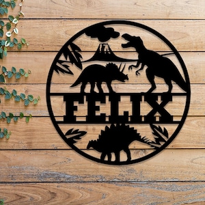 Custom Dinosaur Nursery Name Sign with Led Ligh, Personalized T-Rex Sign, Kids Room Decoration, Dino Lover Gift For Children, Boy Room Decor