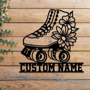 Custom Metal Roller Skate Sign with LED Lights – Personalized Roller Skating Name Sign –  Roller Skating Home Decor – Gifts for Girls