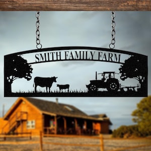 Personalized Farmhouse Sign, Metal Farm Sign, Custom metal farm name sign, Metal Barn Sign, Ranch Metal Sign, Farmer Gift