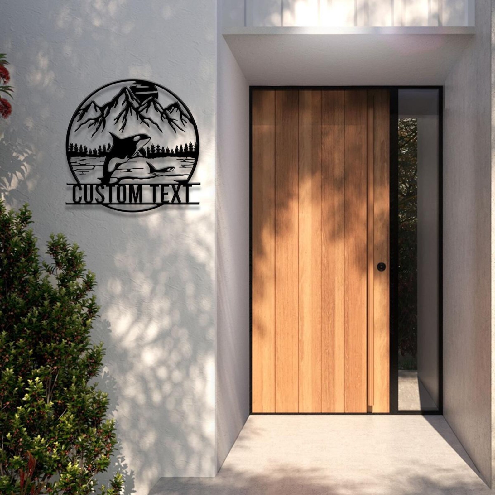 Custom Mountain Orca Metal Sign With LED Lights - Personalized Whale ...