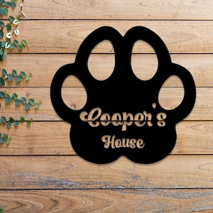 Pet Name Metal Sign, Personalized Dog Wall Sign, Dog House Name Plaque, Pet Décor, Custom Dog Name Sign, Kennel Nameplate