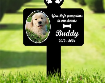 Custom Photo Dog Loss Memorial Stake, Personalized Pet Grave Marker, Photo Tribute Plaque for Bereaved Dog Owners, Dog Remembrance Decor