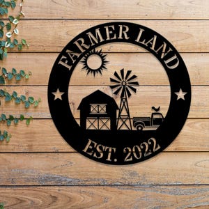 Personalisierte Familie Farm Name Metall Schild - Nachname Anfang hängen - Personalisieren Metallschild - Metalldekor - Wand Metallschild