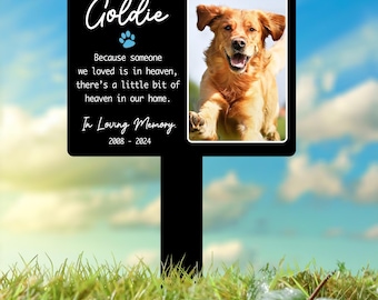 Custom Photo Dog Loss Memorial Stake, Personalized Pet Grave Marker, Photo Tribute Plaque for Bereaved Dog Owners, Dog Remembrance Decor