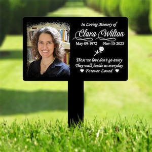 Custom Photo Grave Marker, Temporary Grave Marker With Photo, Outdoor Memorial Plaque, Sympathy Plaque, Remembrance Plaque 1
