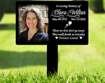 Custom Photo Grave Marker, Temporary Grave Marker With Photo, Outdoor Memorial Plaque, Sympathy Plaque, Remembrance Plaque 1