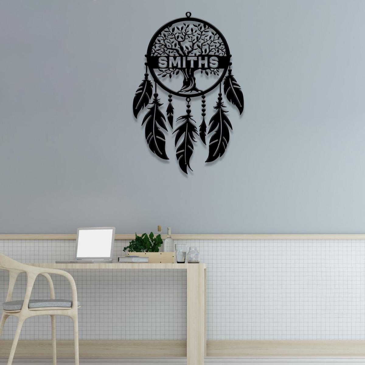 Custom Tree of Life Dream Catcher Metal Wall Art With Led Lights ...