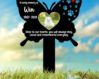 Photo Dog Loss Memorial Stake, Personalized Pet Grave Marker, Photo Tribute Plaque for Dog Memorials, Custom Remembrance Decor