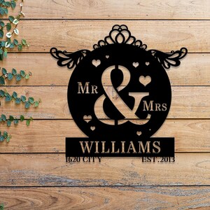 Jubiläum Metallschild Dekoratives Namensschild, personalisierter Split-Buchstabe Nachname, personalisiertes Schild, Türschild für den Außenbereich