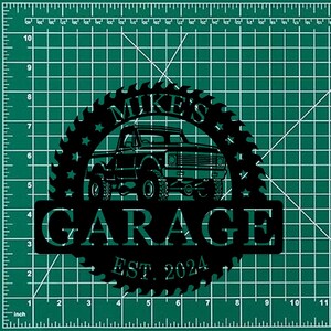 Custom Metal Truck Garage Sign With LED Light, Personalized Man Cave ...