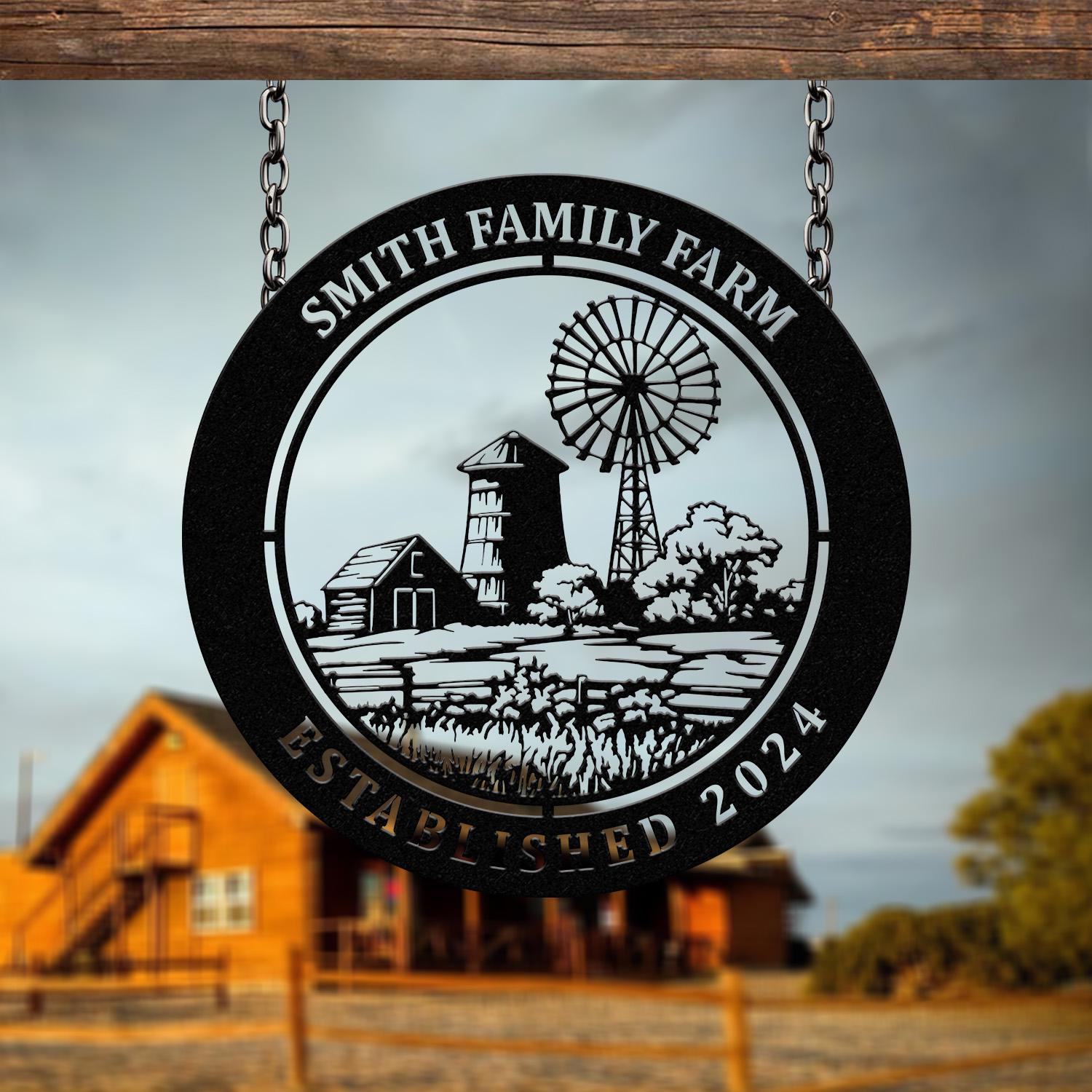 Personalized Metal Farm Sign, Custom Farmhouse Decor, Farm Name Sign ...