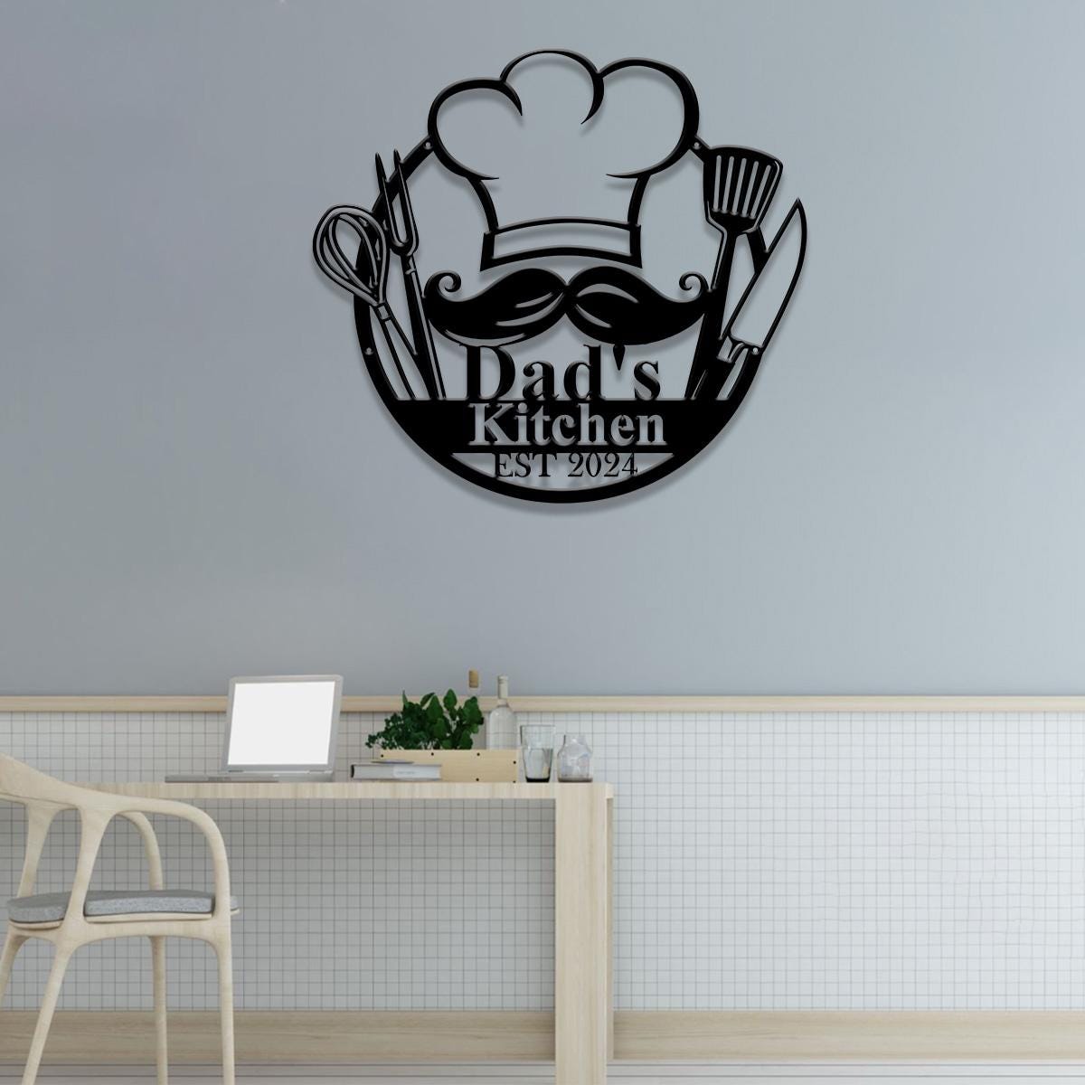 Custom Metal Kitchen Sign, Dad's Kitchen Metal Sign, Personalized ...