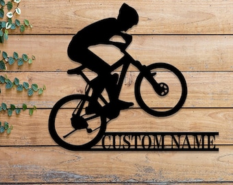 Personalized Road Bike Metal Sign with LED Light, Custom Cycling Wall Art, Man Road Bike Decor, Bicycle Wall Sign, Bicyclist Gift