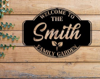 Custom Welcome Garden Sign, Custom Metal Hanging Garden Sign, Personalized Metal Gardening Gift, Gardener Name Sign, Yard Art Decor