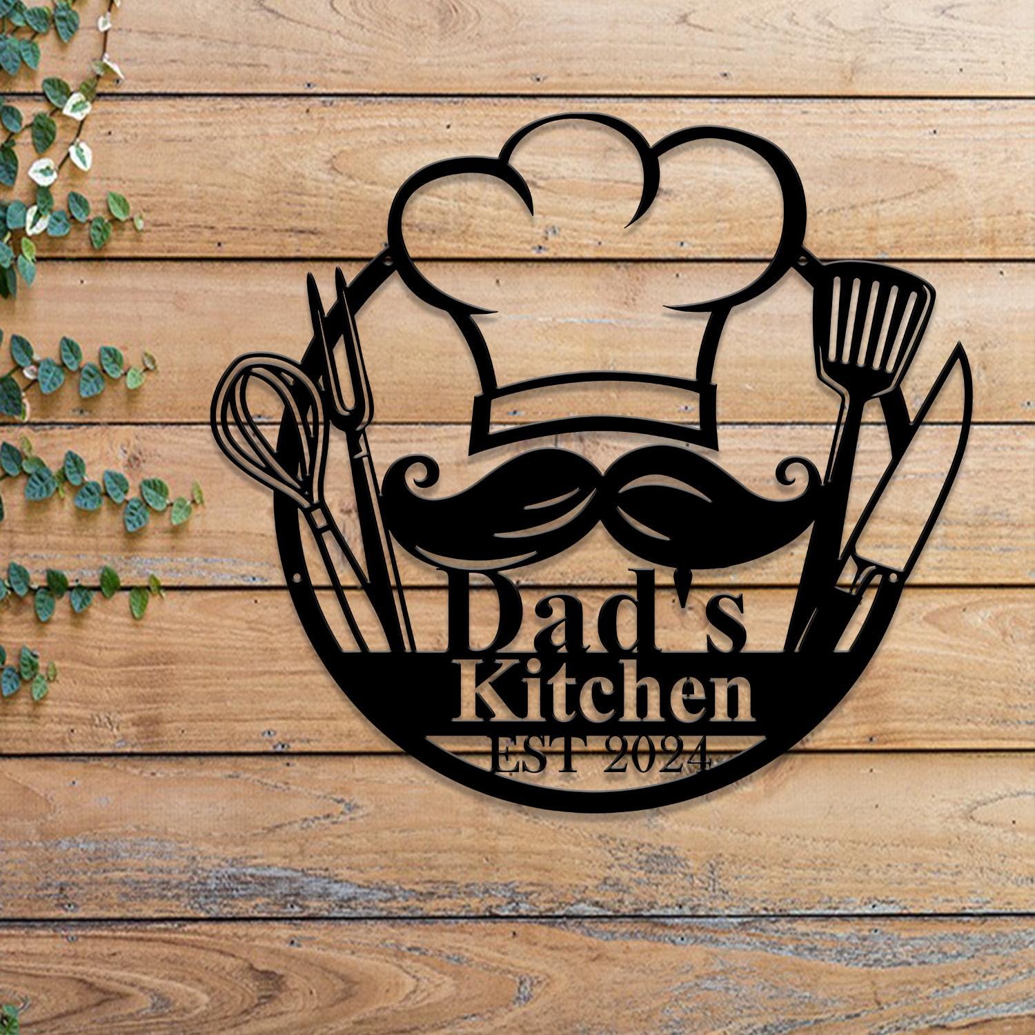 Custom Metal Kitchen Sign, Dad's Kitchen Metal Sign, Personalized ...