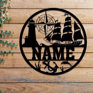 Custom Nautical Baby Name Sign, Nursery Wall Name Art, Personalized Anchor Baby Sign, Ocean-Themed Nursery Decor, Anchor Decor Gift