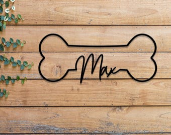 Personalized Dog Crate Metal Sign, Custom Dog Decor, Hanging Crate Sign, Dog Bone Crate Sign, Custom Dog Gift, Crate Dog Decor