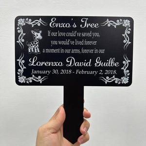 Personalized Tree Memorial Plaque Stake with Stake, Custom Metal Grave Marker, Memorial Tree Marker, Remembrance Plaque Sign