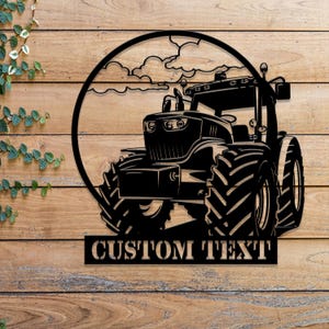 Custom Tractor Driver Metal Wall Art with LED Light - Personalized Farm Name Sign - Home Decor Farm Truck Gift for Birthday & Christmas
