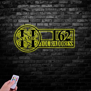 Custom Adressschild - Custom Sign - Outdoor Metall Schild - Hausnummern, Modernes Adressschild, kostenloser Versand, Metalldekor, Metall Monogramm