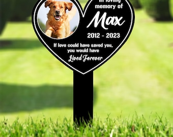 Custom Dog Loss Memorial Stake, Personalized Pet Grave Marker, Dog Remembrance Decor, Photo Tribute Plaque for Bereaved Pet Owners