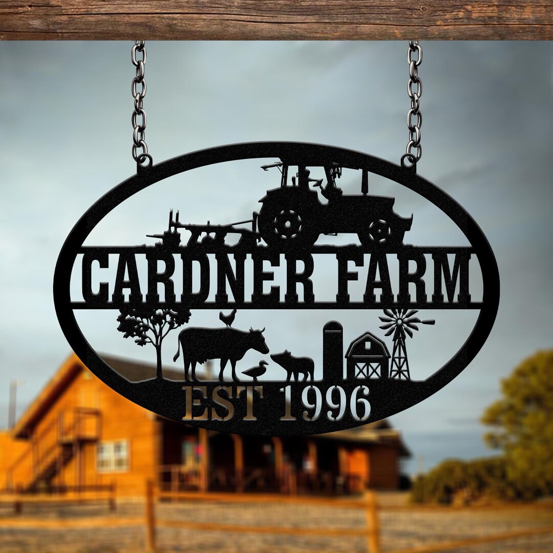 Personalized Farmhouse Sign, Metal Farm Sign, Custom Metal Farm Name ...