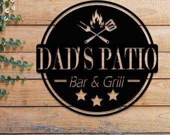 Personalized Metal BBQ Sign with LED Light, Metal Barbecue Sign, Metal Bar and Grill Sign, Custom BBQ Sign, Custom Backyard Sign