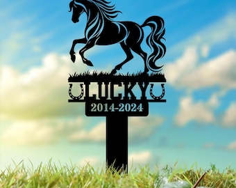 Custom Horse Memorial Plaque Stake, Personalized Horse Sign with Stake, Pet Grave Marker, Sympathy Sign, Remembrance Stake