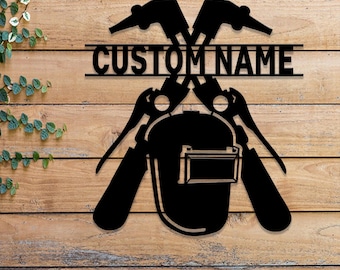 Personalized Welder Metal Sign with Led Light, Custom Mechanic Name Wall Art, Ironworker Sign, Welder Metal Wall Art, Welder Gift