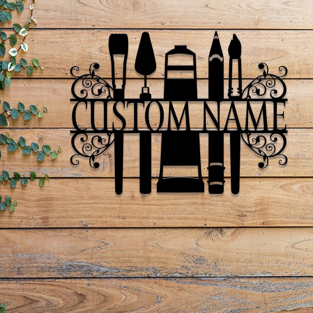 Personalized Art Studio Sign, Custom Painting Metal Wall Art, Artist ...