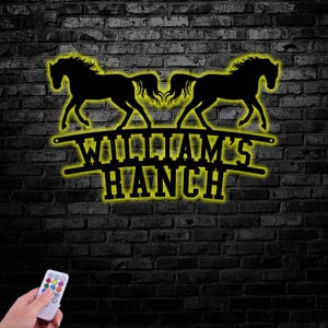 Personalized Horse Metal Ranch Sign, Custom Metal Barn Sign, Family Name Metal Farm Sign, Farmhouse Decor, Gift for Farmers