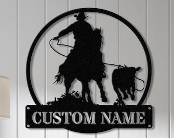 Western Riding Cowboy Metal Sign with Led Lights, Horse Lover Gift, Ranch Sign, Personalized Rodeo Name Sign, Cowboy Wall Art