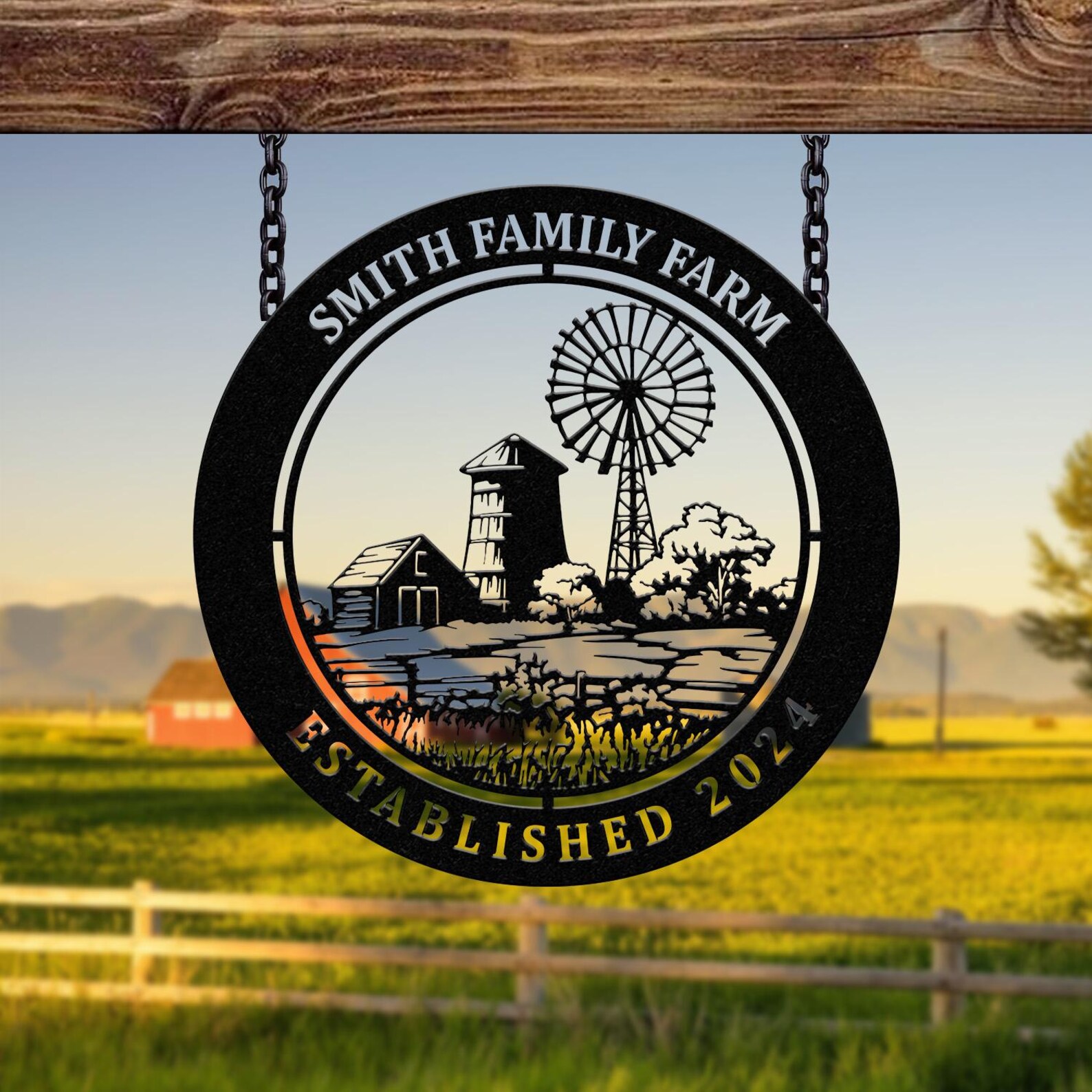 Personalized Metal Farm Sign, Custom Farmhouse Decor, Farm Name Sign ...
