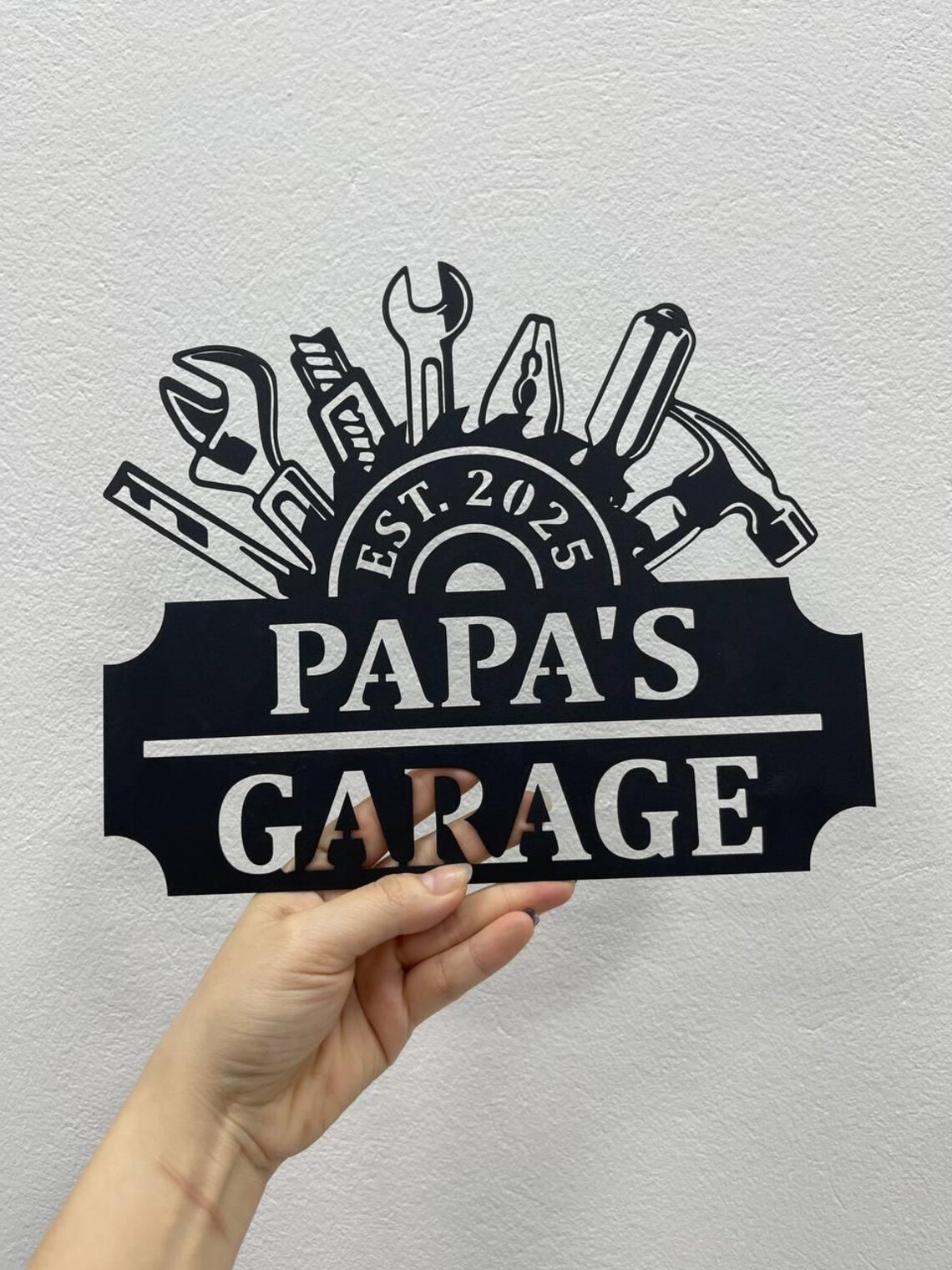Personalized LED Workshop Sign, Custom Metal Garage Sign, Dad or ...