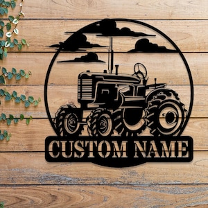 Custom Tractor Driver Metal Wall Art with LED Light - Personalized Farm Name Sign - Home Decor Farm Truck Gift for Birthday & Christmas