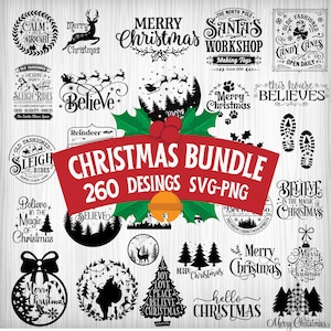 260 Christmas SVG Bundle, Winter svg, Santa SVG, Holiday, Merry Christmas, Christmas Bundle, Funny Christmas Shirt, Cut File Cricut
