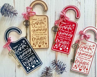 Santa Magic Key Door Hanger SVG: Christmas Porch Decor (Digital Files)