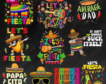 Cinco De Mayo PNG-bundel: Mexicaanse Fiesta-sublimatieontwerpen (digitale download)