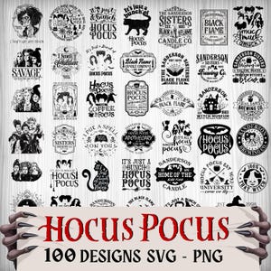 Hocus Pocus SVG-paket: Sanderson Sisters, Black Flame Candle (digital nedladdning)