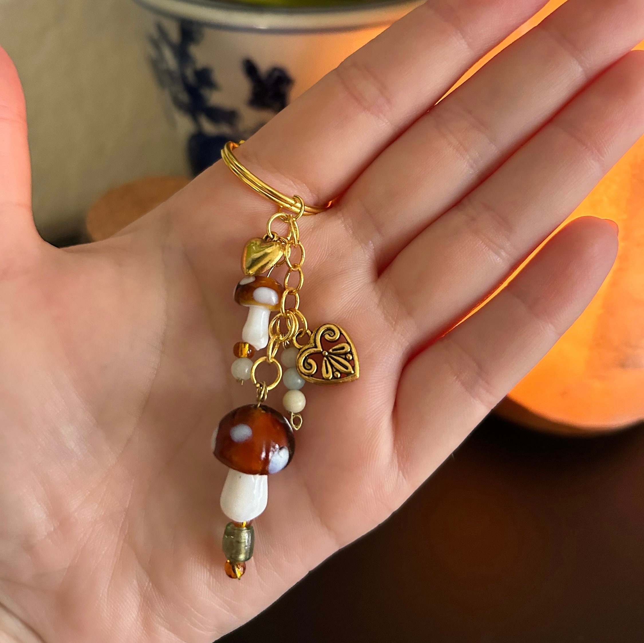Mushroom Keychain | Autumnal Cottagecore Charm Dangle Keychain