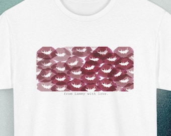 Custom! T-shirt for Boyfriend, Girlfriend name Tee, Lipstick Kiss Print, Kisses Shirt, Gift for Partner, Shirt with your Name, Kiss Marked