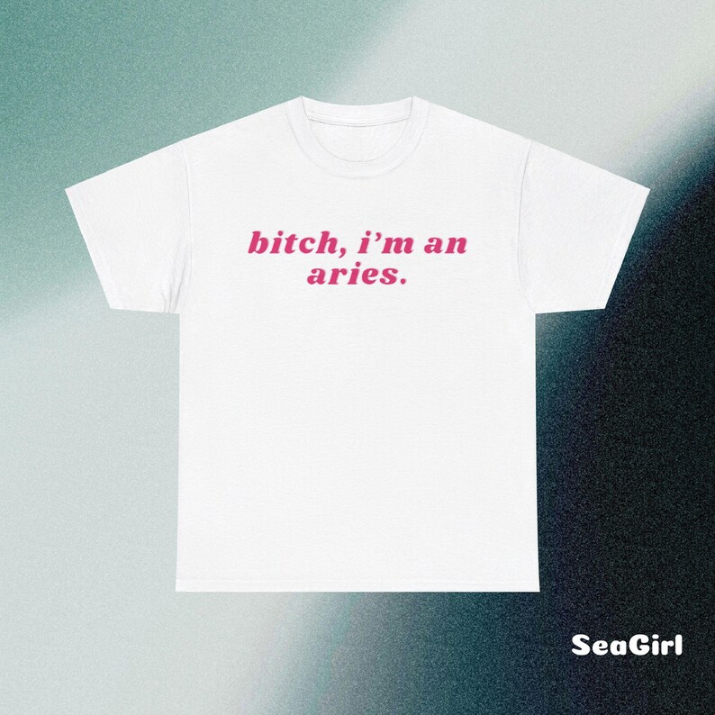 Bitch I'm an Aries Shirt, Aries T-Shirt, Y2K Shirt, Zodiac Sign Tee, Aries Birthday Gift, funny Adult Humor, Astrology, Gif for Aries image 2