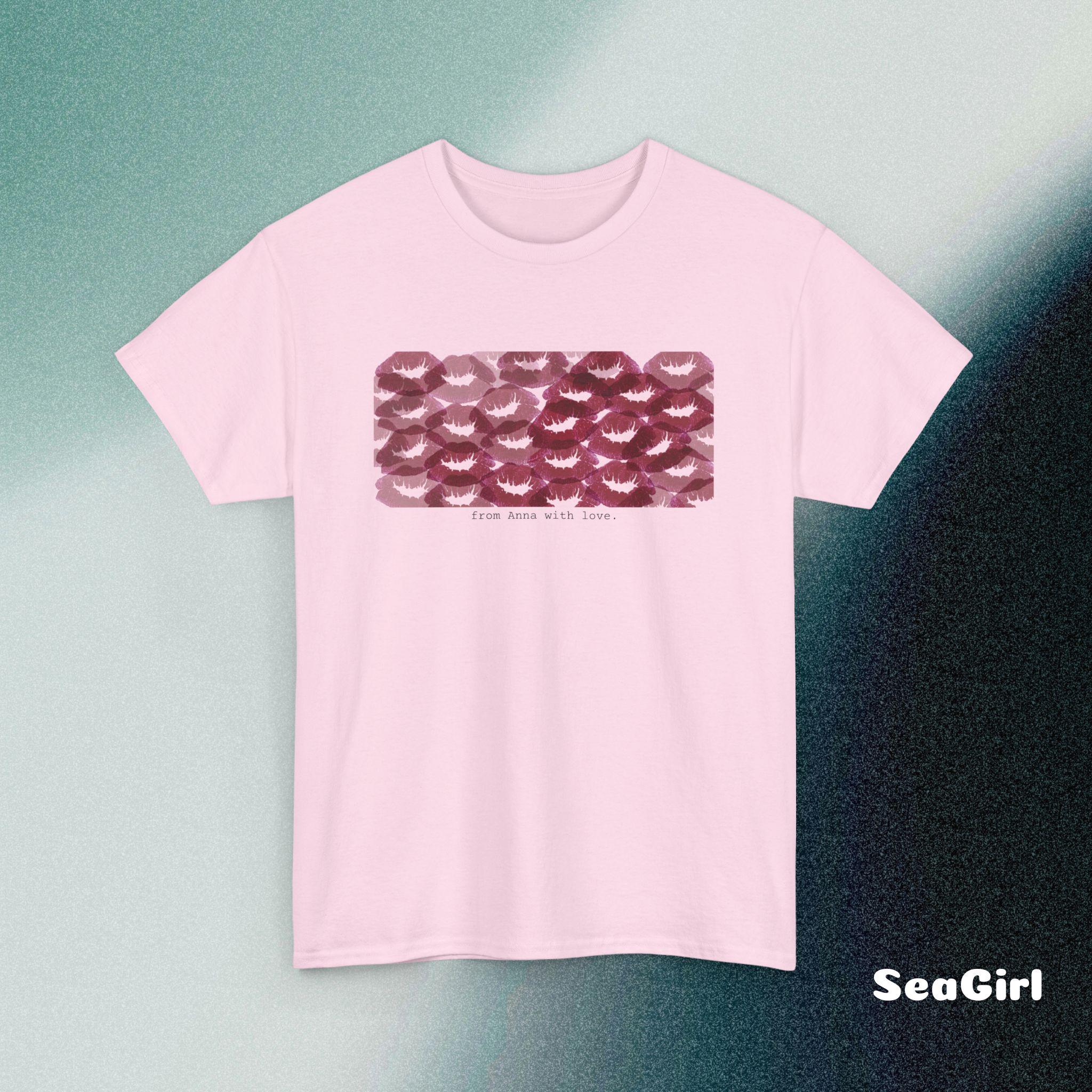 Custom! T-shirt for Boyfriend, Girlfriend Name Tee, Lipstick Kiss 