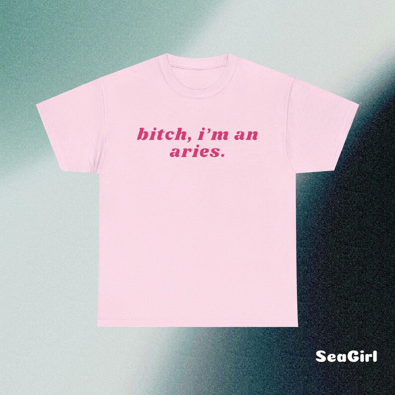 Bitch I'm an Aries Shirt, Aries T-Shirt, Y2K Shirt, Zodiac Sign Tee, Aries Birthday Gift, funny Adult Humor, Astrology, Gif for Aries image 4